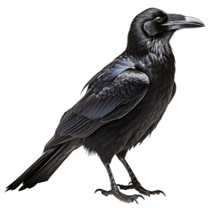 Raven isolated on white background.