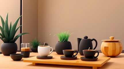 Zen Garden Coffee Setup: Calming Colors and Bamboo Accents for Tranquil Sips