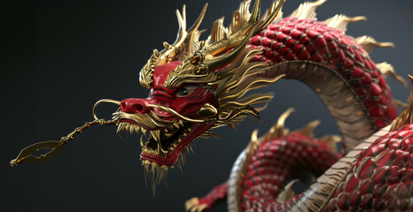 Fototapeta premium Traditional 3d chinese dragon illustration, chinese new year celebrations
