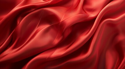 Obraz premium Abstract banner with a satin fabric texture. Crumpled red silk fabric background.