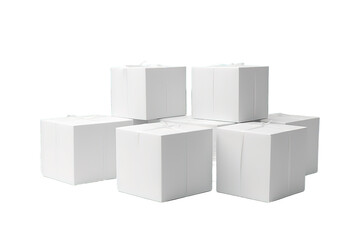 Obraz premium Cube Box Exhibition Stand. 3D rendering isolated on a Transparent background. Generative AI