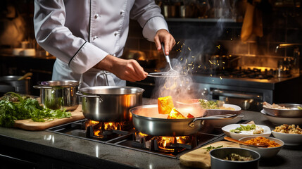 chef preparing food in the kitchen