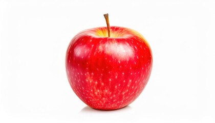 Ripe juicy red apple isolated on white background. Healthy food photography concept.