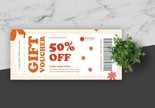 Red And Orange Gift Voucher