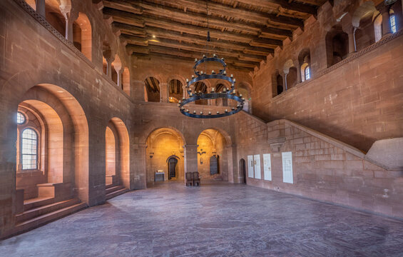 The Emperor&lsquo;s hall in Trifels Castle. In the Palatinate Forest above the southern Palatinate town Annweiler. Wasgau, Rhineland-Palatinate, Germany, Europe