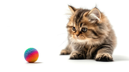 A Playful Persian Kitten Isolated on a Clear Background
