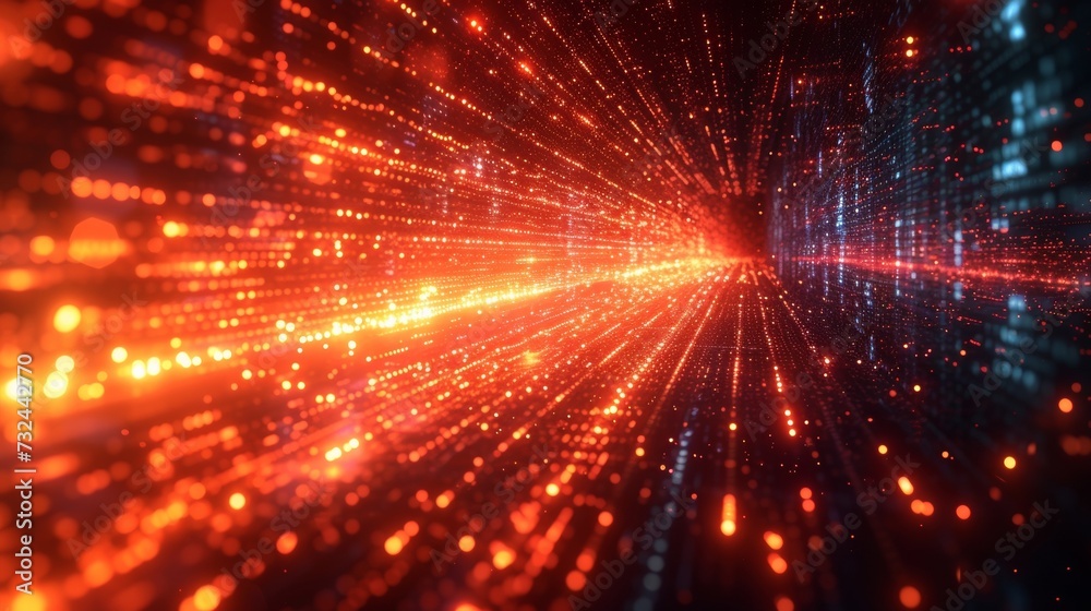 Poster discover the cybernetic matrix where modern algorithms and high-speed connectivity shape a visually 