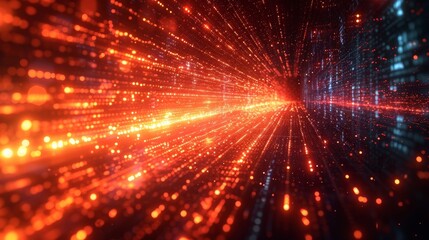 Obraz premium Discover the cybernetic matrix where modern algorithms and high-speed connectivity shape a visually striking digital landscape, propelling us into a future of innovation.