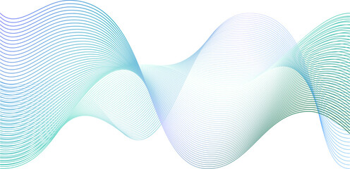 Line wave flow. Abstract blue green purple 3d ribbon. Linear mesh wireframe design. Eco overlay lattice infinity pattern vector background. Neural tech light data network. - obrazy, fototapety, plakaty