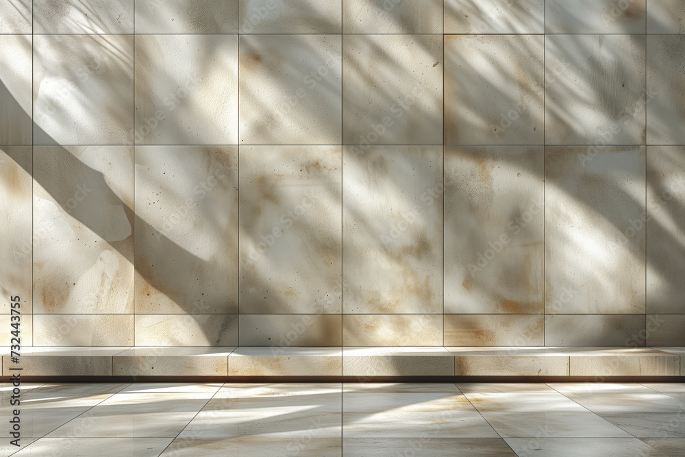 Poster abstract parametric concrete facade. background image. created with generative ai technology