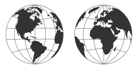 Fotobehang globe earth vector icon. World sphere map vector symbol design ilustration. © Petro
