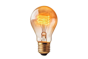 Classical old style bulb shining isolated on a Transparent background. Generative AI