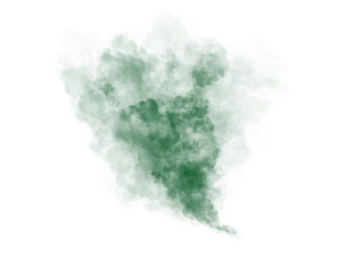Group of green smoke on a clear background.  Abstract background in pastel green tones . Illustration drawn on a digital tablet, used for graphic design.