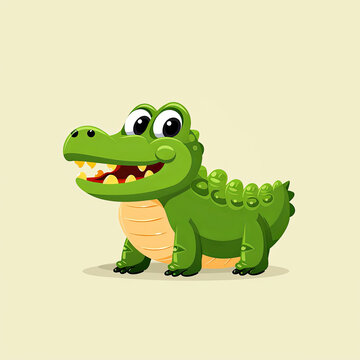 Cute baby alligator cartoon illustration.