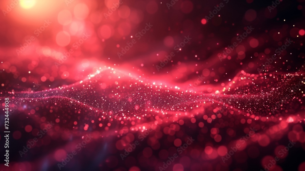 Poster discover a world where art meets technology with our red digital backdrop, featuring a dynamic displ