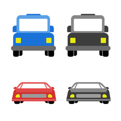 Modern Car symbols frontal car icons, Jeep, Lamborgini