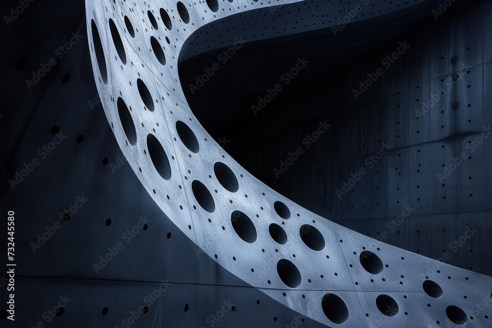 Poster abstract parametric concrete facade. background image. created with generative ai technology