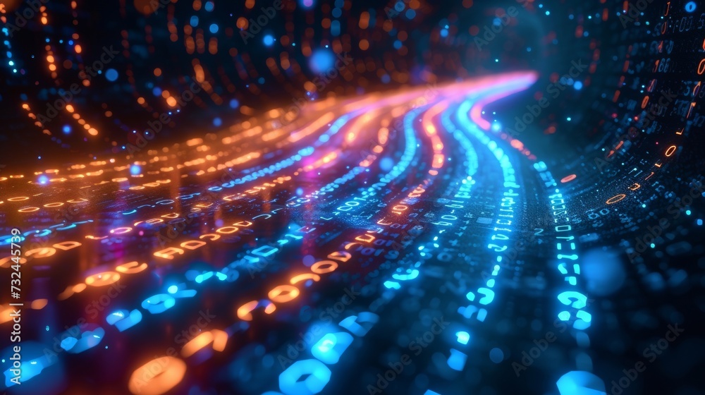 Poster experience the future of online communication with our advanced binary code technology, ensuring hig