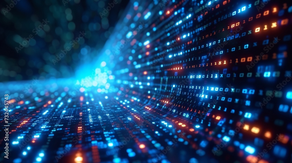 Poster experience the future of online communication with our advanced binary code technology, ensuring hig