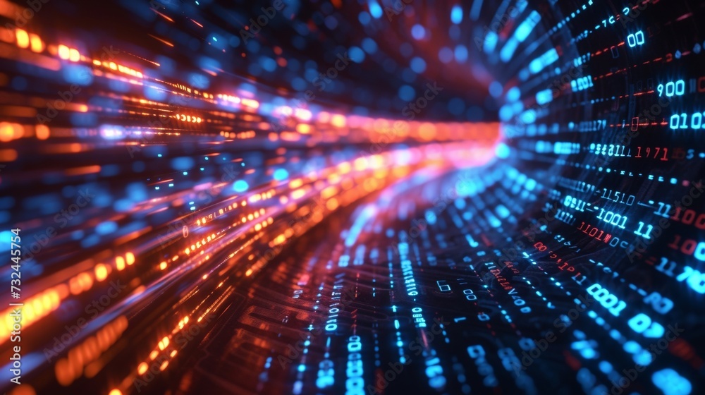 Poster experience the future of online communication with our advanced binary code technology, ensuring hig