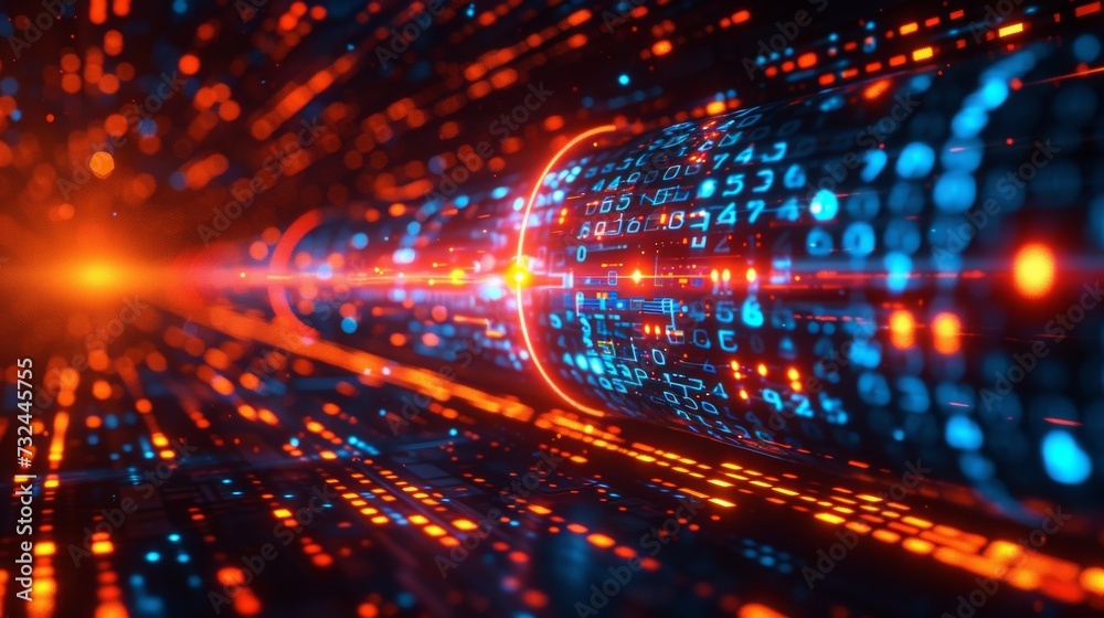 Poster experience the future of online communication with our advanced binary code technology, ensuring hig