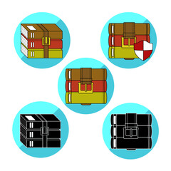 Modern flat design of RAR or ZIP archive file icon for web