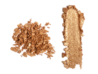 Set of scattered and smeared shadows of golden color background on a blank background