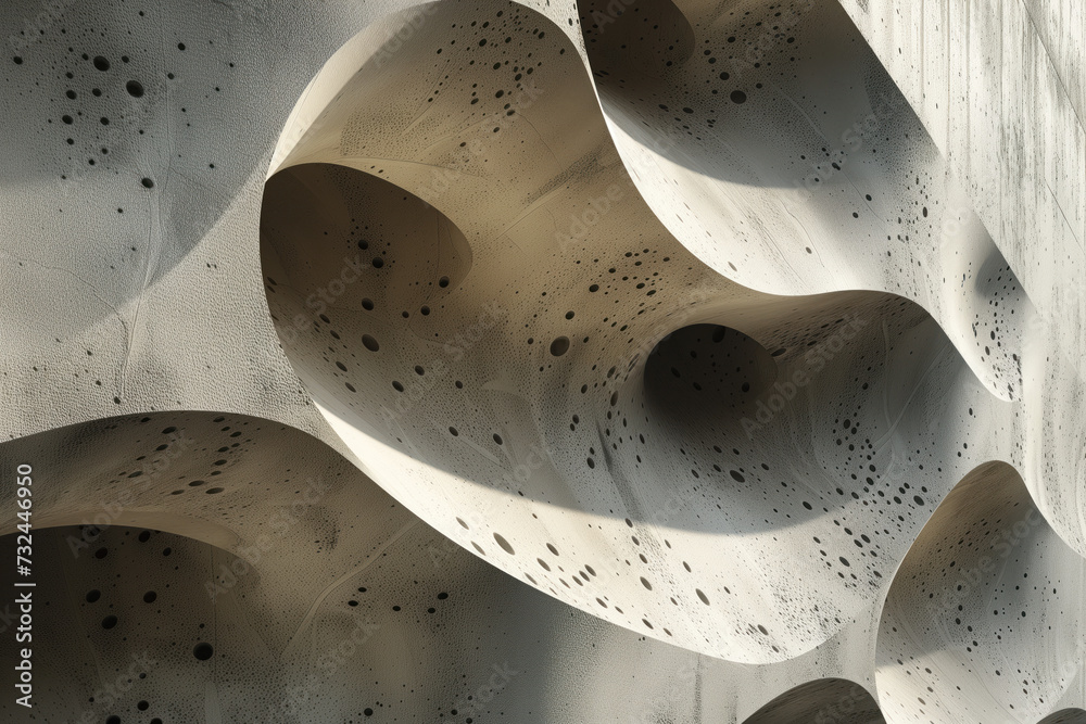 Poster abstract parametric concrete facade. background image. created with generative ai technology