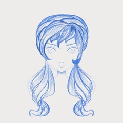 Sketch portrait of a girl