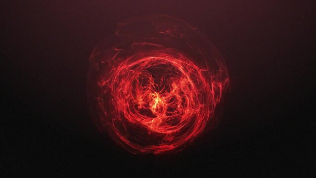 Abstract red energy ball. Bright glowing, magical abstract background. Abstract energy ball transparent round bright luminous, magic abstract background. Ultra HD, 4K, 60fps