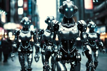 Group of female robots.
