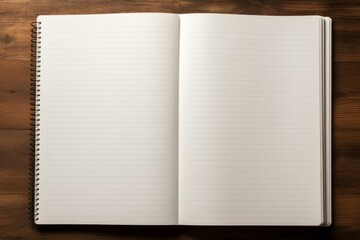 Open notebook blank pen closeup. Empty pad document note object. Generate Ai