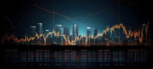 Data flow chart over big modern city