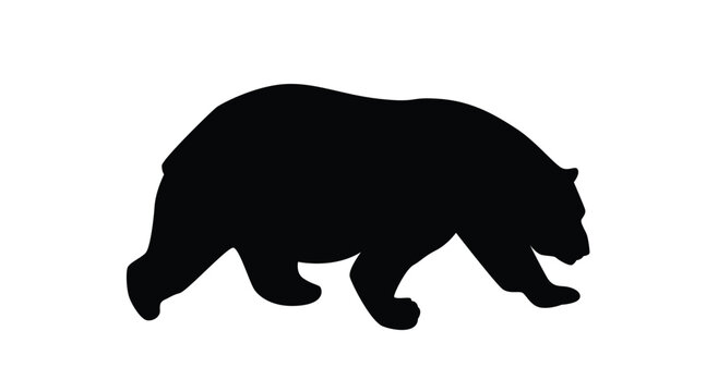 Polar Bear Silhouette Isolated. Nature and wildlife concept vector art