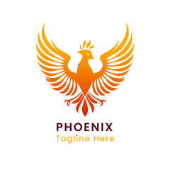 gradient Phoenix logo concept logo minimalist design template