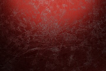 Street map of Frankfurt (Germany) engraved on red metal background. Light is coming from top. 3d render, illustration - obrazy, fototapety, plakaty