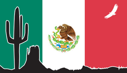 Mexico Desert Flag Background