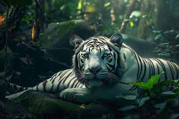 white tiger in the forest