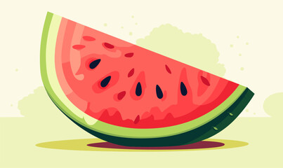 Watermelon vector flat minimalistic isolated vector style illustration