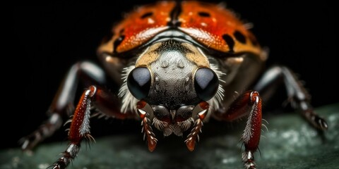 AI generated illustration of a close up of an insect with large eyes