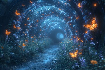 Butterfly Bazaar: A Magical Nighttime Adventure Generative AI