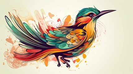 Obraz premium AI generated colorful bird on white background