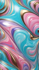 Fototapeta na wymiar Composizioni astratte e luccicanti con una fusione fluida di colori metallici e sfere riflettenti.