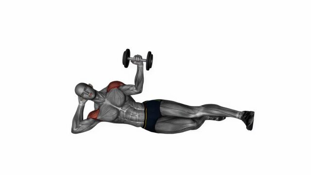 3d rendered animation of a shoulders exercise example on a white background