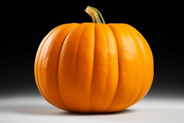 AI generated illustration of an orange pumpkin on a black background
