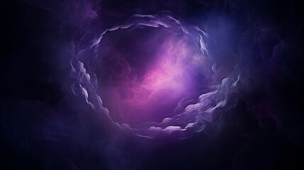 Spooky halloween background: dramatic purple smoke exploding outward from circular center
