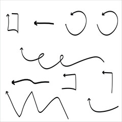 multi-type of marker Hand drawing arrows in EPS vector   