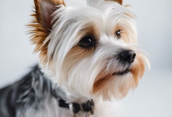 AI generated illustration of a Biewer Terrier on a white background