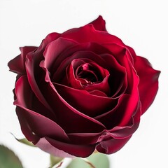 AI generated illustration of a vibrant red rose on a white background