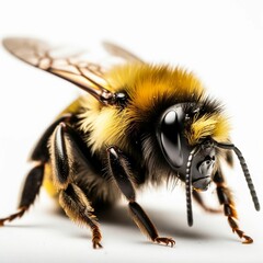 AI generated illustration of a large bee on a white background